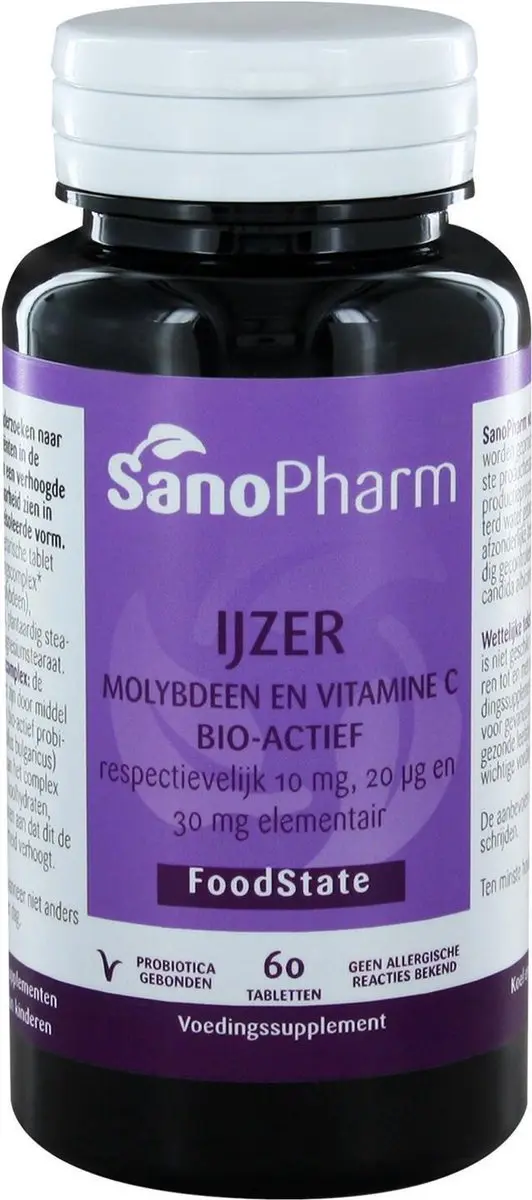 Sanopharm FoodState IJzer Molybdeen Vitamine C 60 Tabletten
