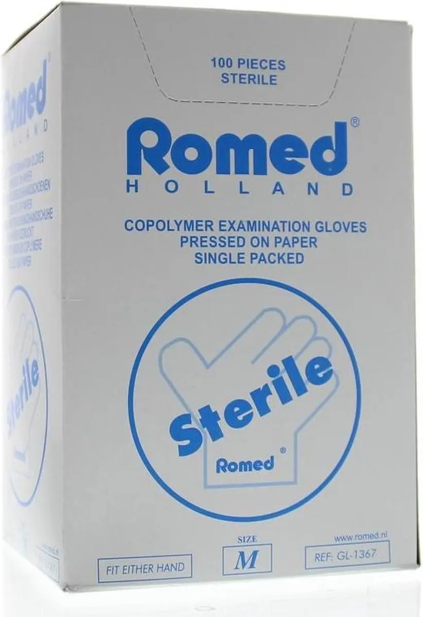 Romed Copolymer Steriele Medium Handschoenen - 100 Stuks