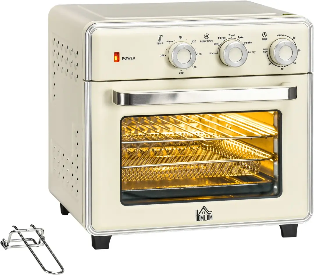 ECTEATOY Mini Oven 200330 - 20L Vrijstaand - 1400W Airfryer - Crème