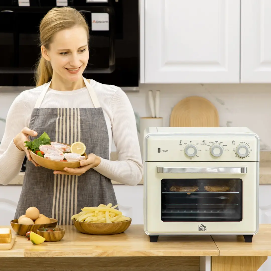 ECTEATOY Mini Oven 200330 - 20L Vrijstaand - 1400W Airfryer - Crème