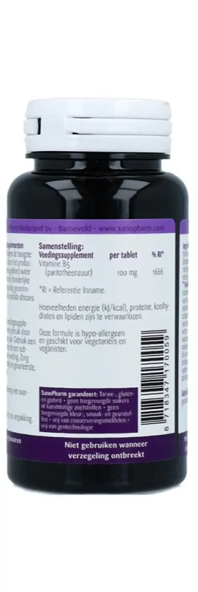 Sanopharm B5 Pantotheenzuur 50mg - 60 Tabletten