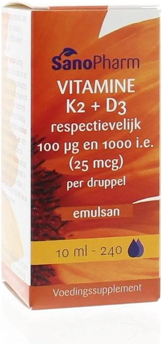 SanoPharm Vitamine K2 D3 emulsan 10 Milliliter