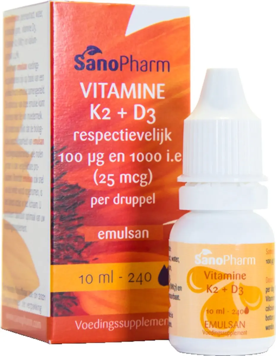 SanoPharm Vitamine K2 D3 emulsan 10 Milliliter