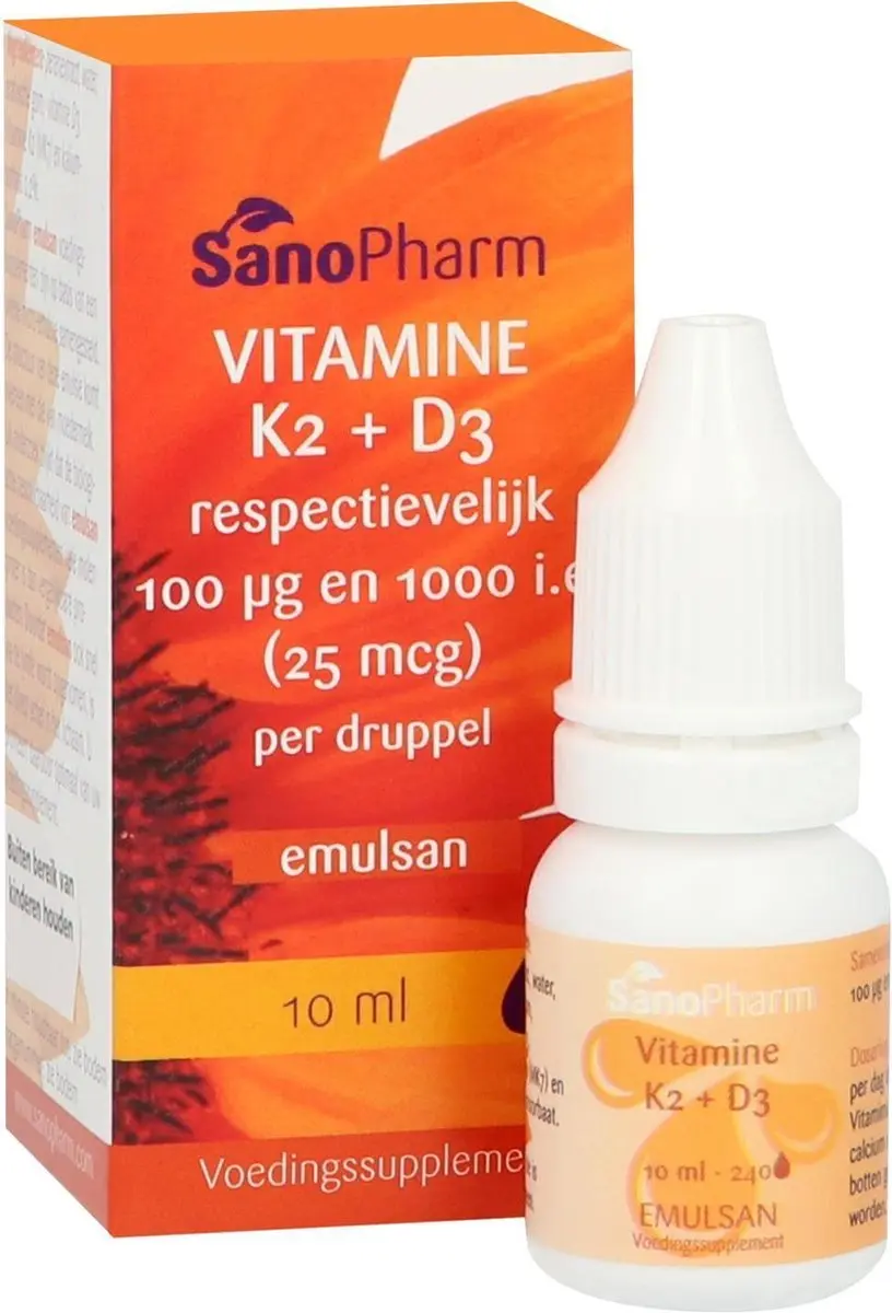 SanoPharm Vitamine K2 D3 emulsan 10 Milliliter