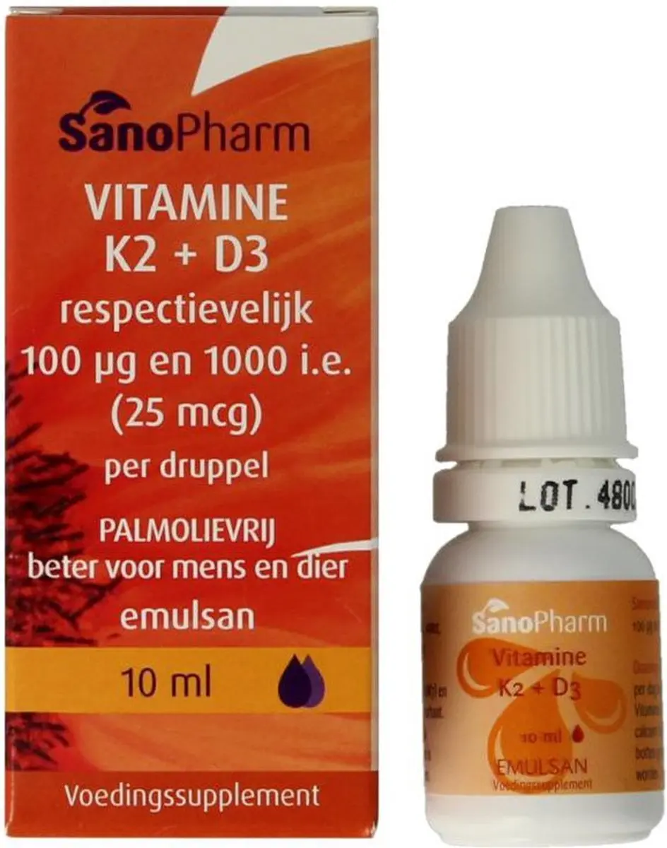 SanoPharm Vitamine K2 D3 emulsan 10 Milliliter