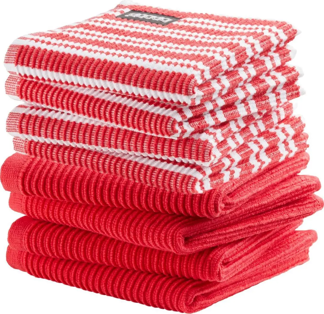 DDDDD Vaatdoek Set - 8 Stuks - Katoen 30x30cm - Klassiek Rood