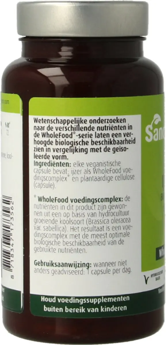 Sanopharm IJzer 10mg Wholefood Capsules - 30 Stuks