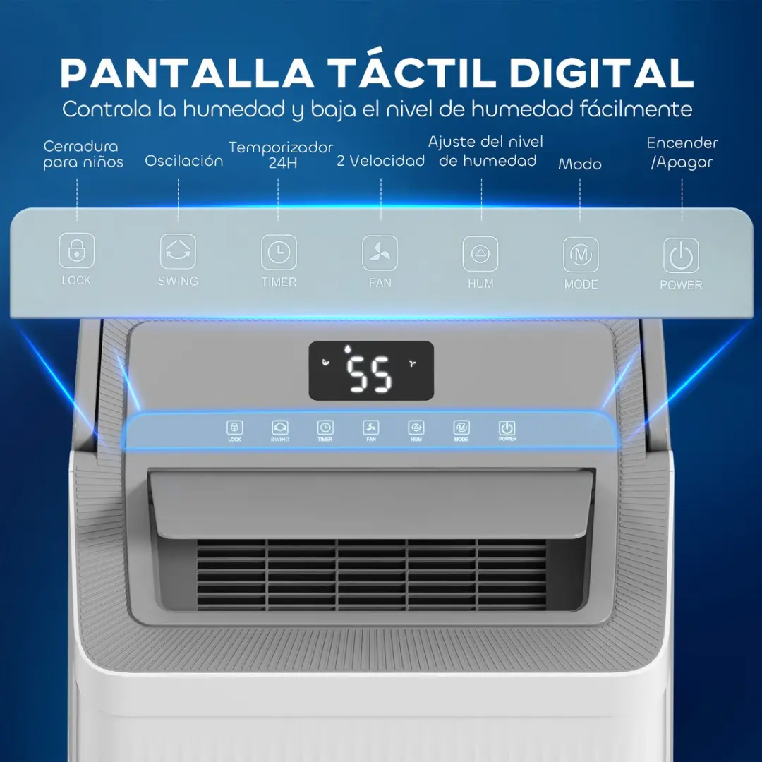 ECTEATOY Luchtontvochtiger 8721578345998 - 35L/Dag - 5.5L - Wit