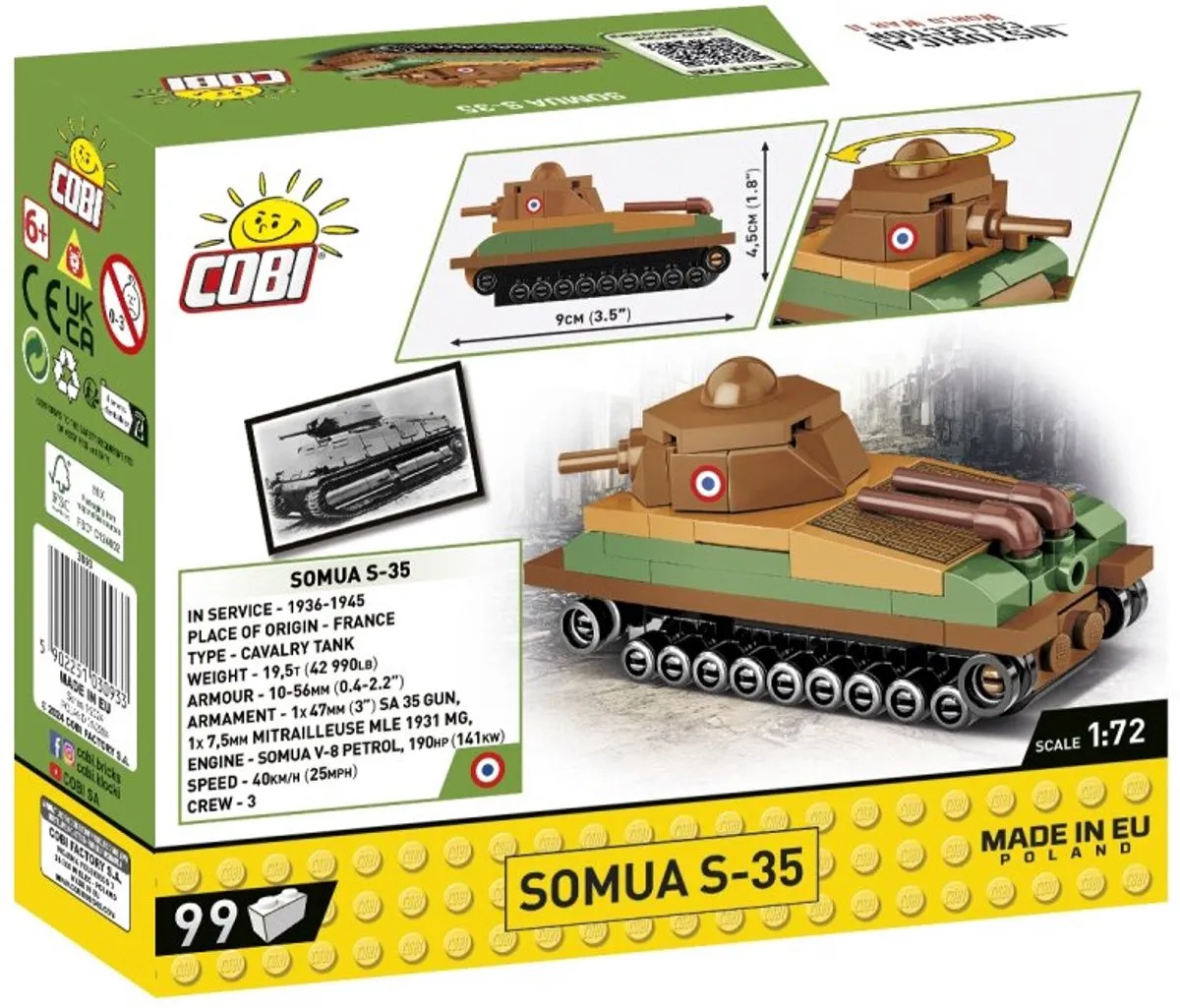 Cobi Somua S-35 Bouwset 99 Stuks - Meerkleurig