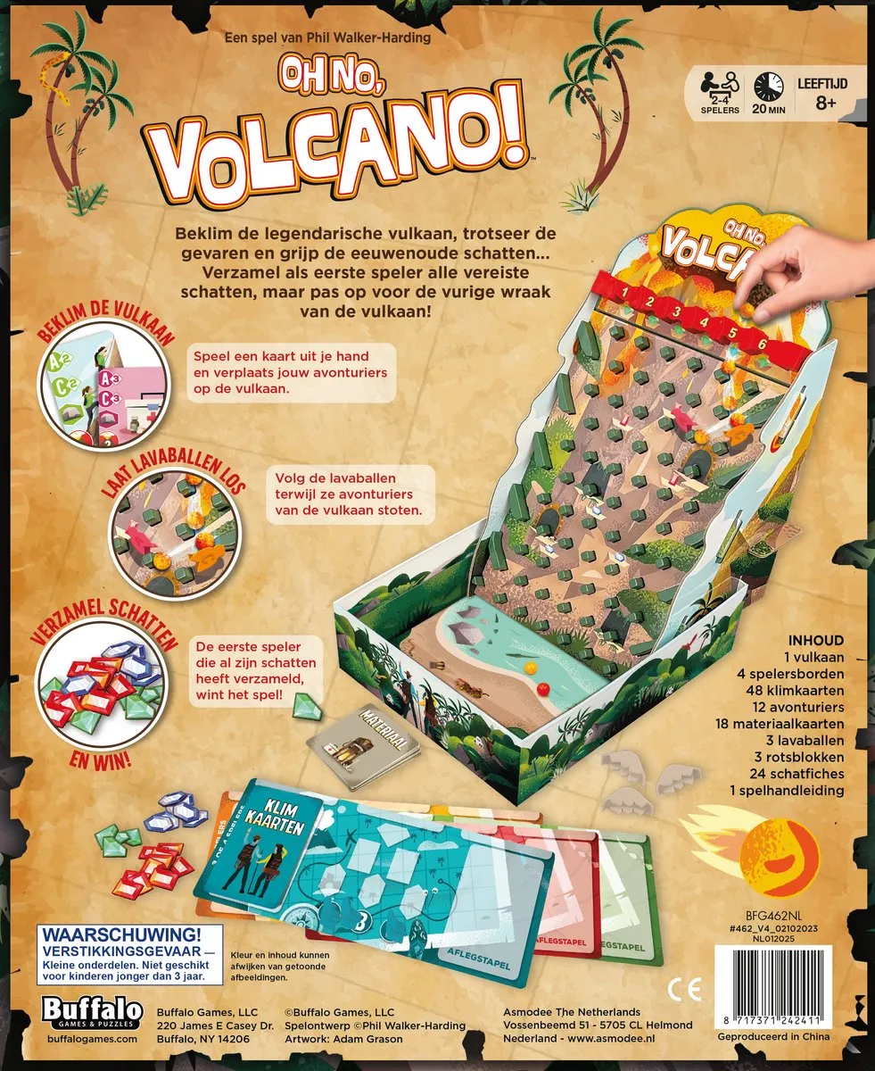 Asmodee Oh No Volcano! Familiegame - 2-6 Spelers