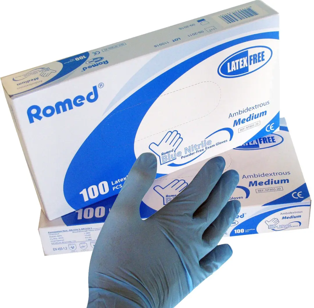 Romed NT805 Nitril Handschoenen - 100 Stuks M - Blauw