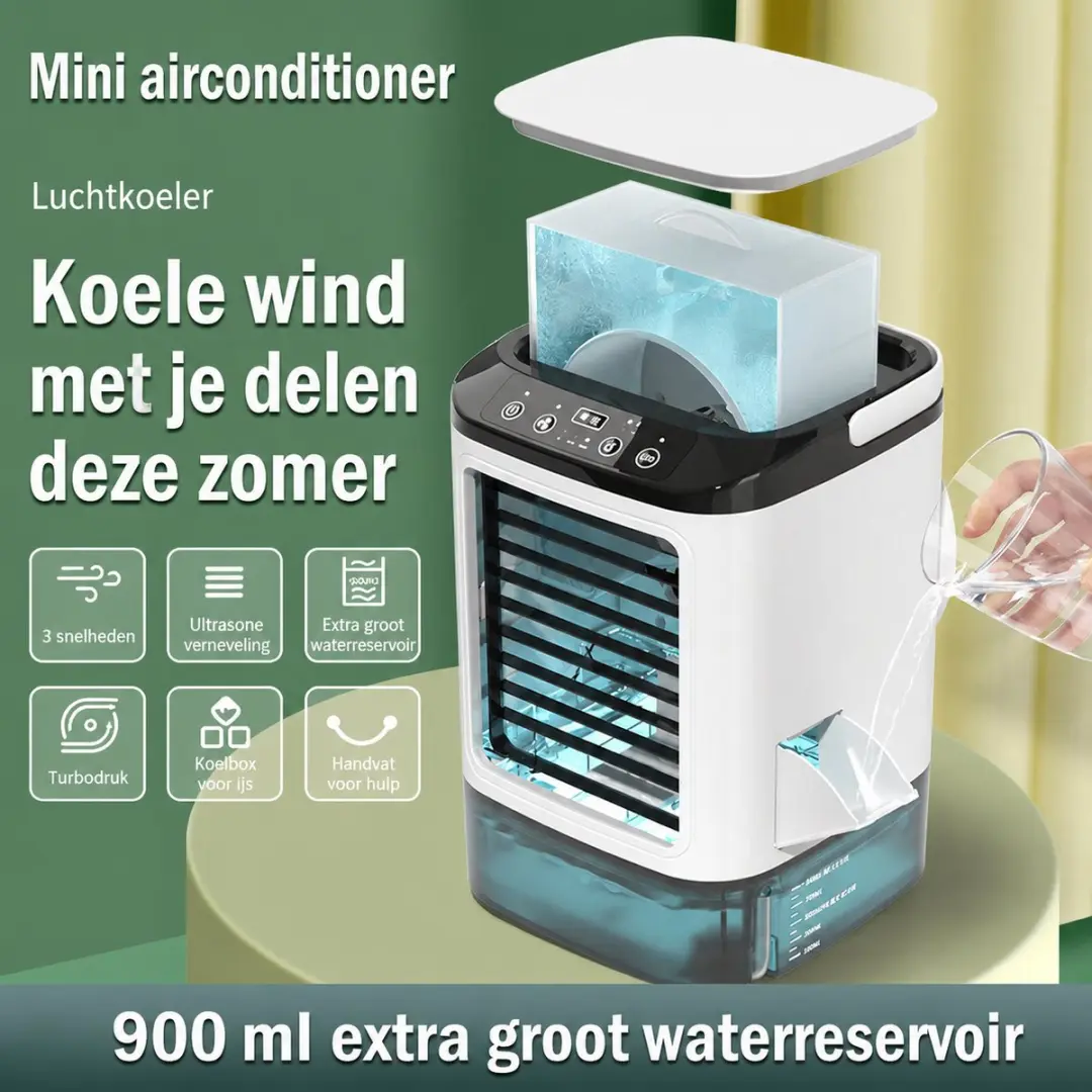 ECTEATOY Luchtkoeler 26515633 - 900ml - 3 Snelheden - Wit