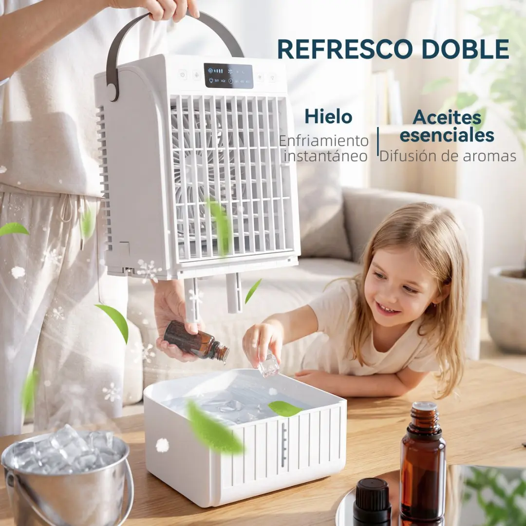 ECTEATOY Draagbare Luchtkoeler 4-in-1 - 18W - 1.5L - 4 Snelheden