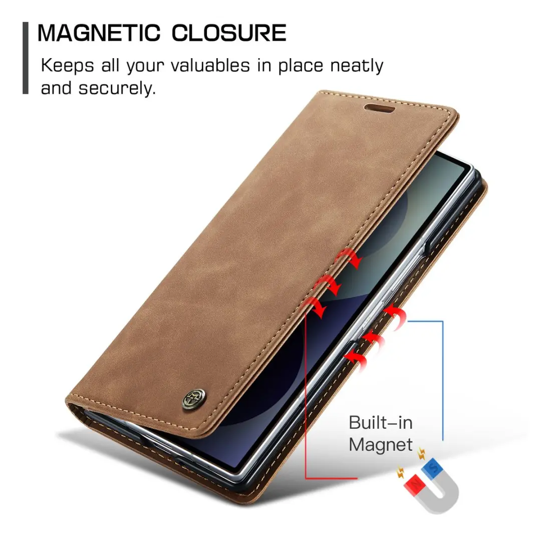 Caseme Hoes voor Samsung Galaxy Z Fold8 - 2 Pasjes - Bruin