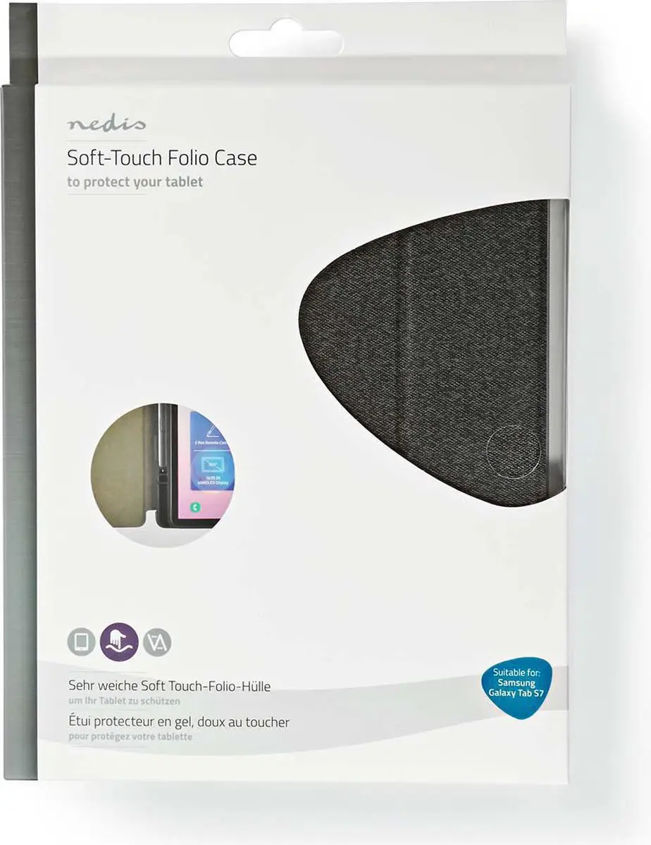 Nedis TCVR10007GY Tablet Folio-Hoes - Samsung Galaxy Tab S7 - Grijs/Zwart - afbeelding 6 van 6