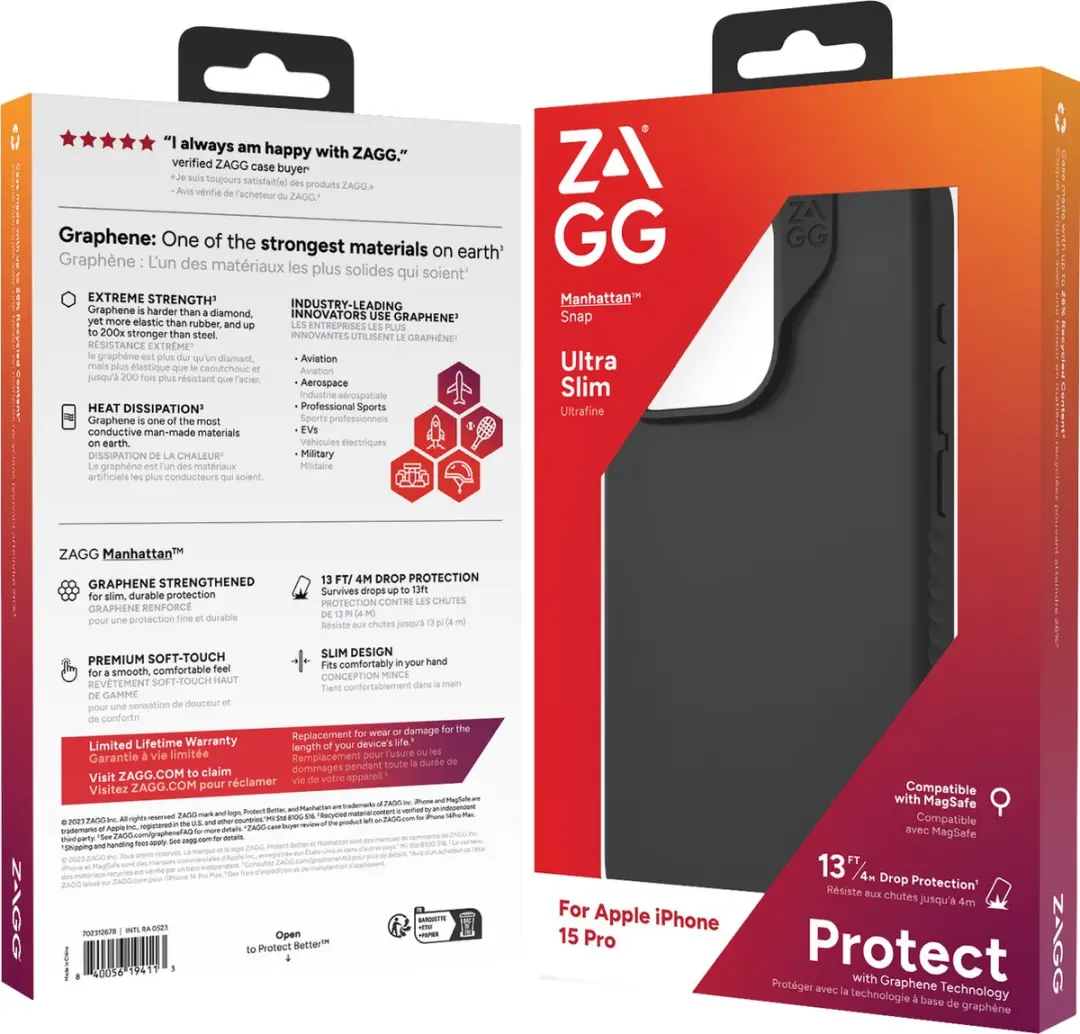 ZAGG Manhattan Snap Hoesje iPhone 15 Pro - Zwart - 55281