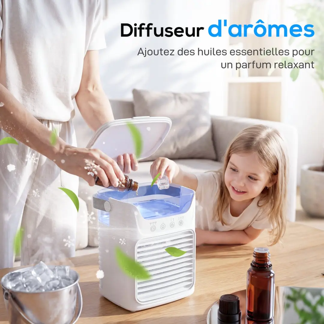 ECTEATOY Draagbare Luchtkoeler 4-in-1 Wit - 18W - afbeelding 6 van 6