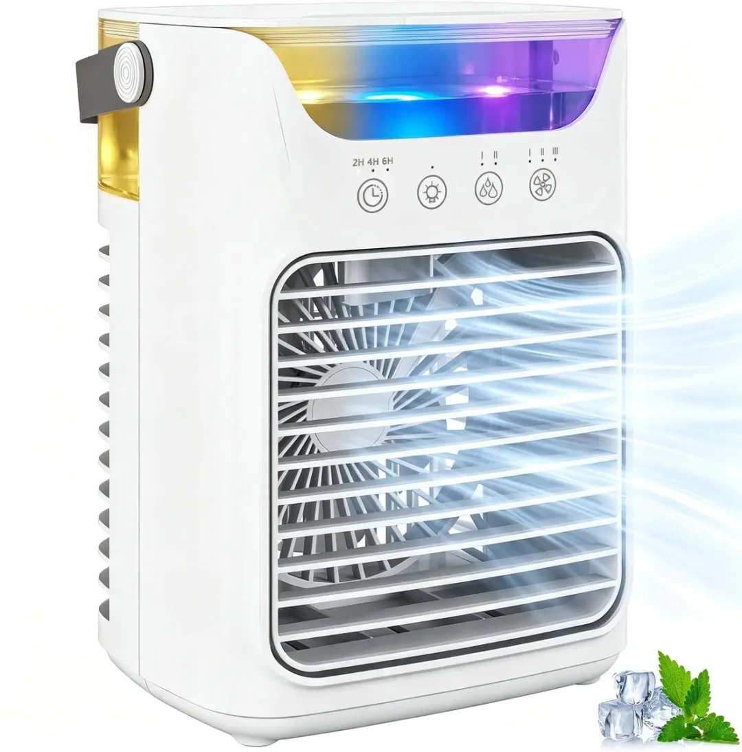 ECTEATOY Draagbare Luchtkoeler 4-in-1 Wit
