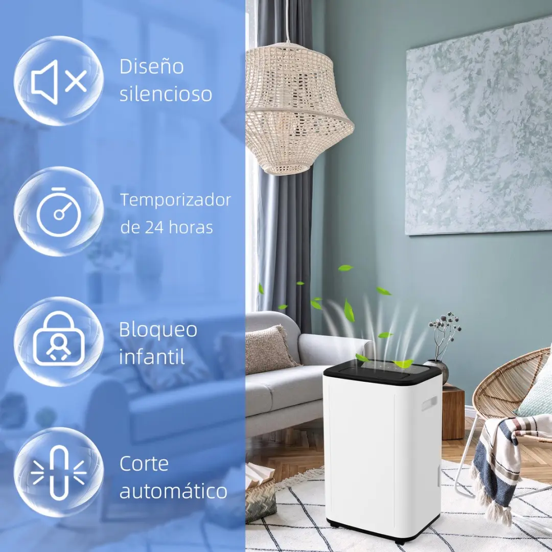 ECTEATOY Elektrische Luchtontvochtiger 20L Wit