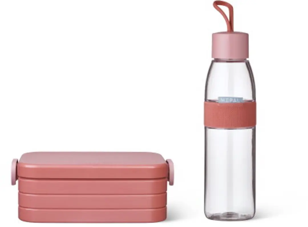 Mepal Lunchbox Midi met Waterfles 500ml - 4 Boterhammen - Vivid Mauve