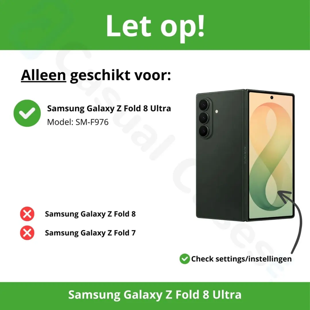 Caseme Hoes voor Samsung Galaxy Z Fold8 - 2 Pasjes - Zwart