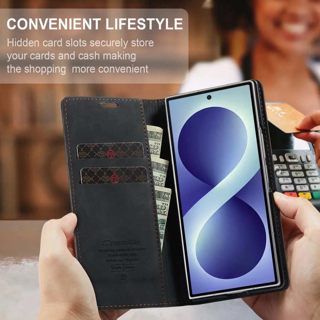 Caseme Hoes voor Samsung Galaxy Z Fold8 - 2 Pasjes - Zwart - afbeelding 6 van 6