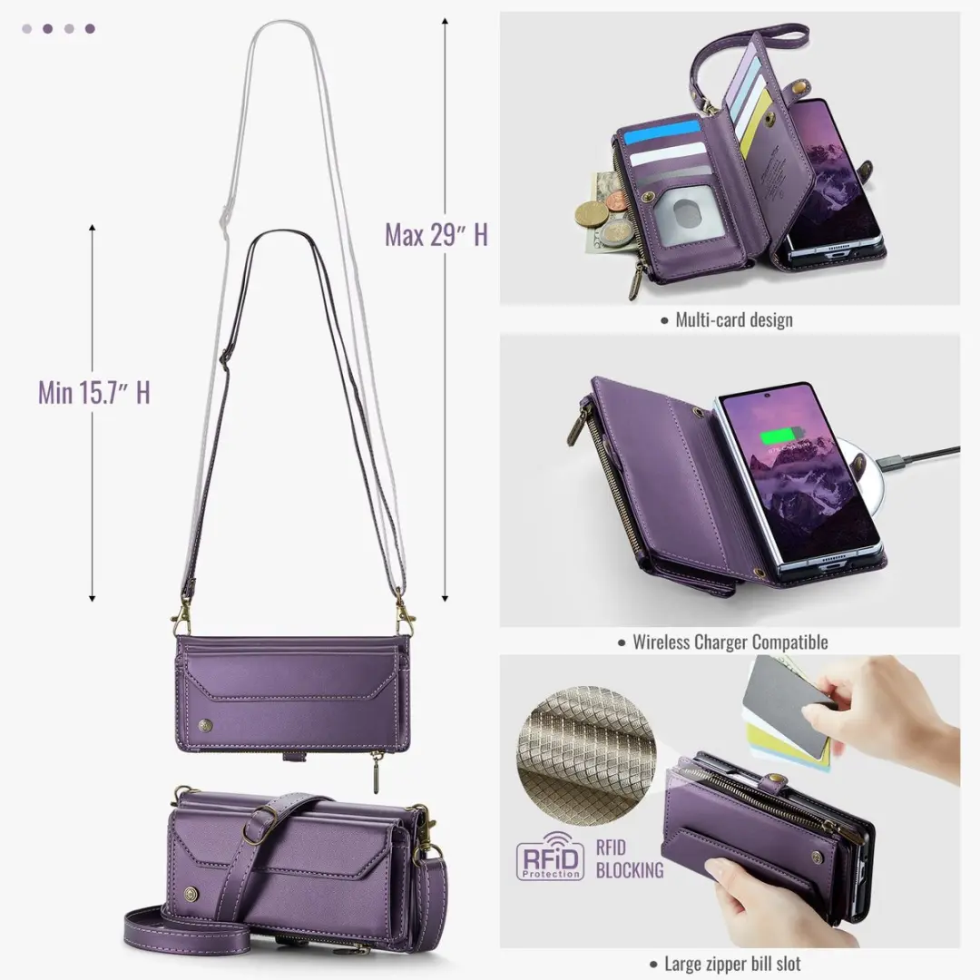 Caseme Hoesje Samsung Galaxy Z Fold8 Portemonnee - Paars