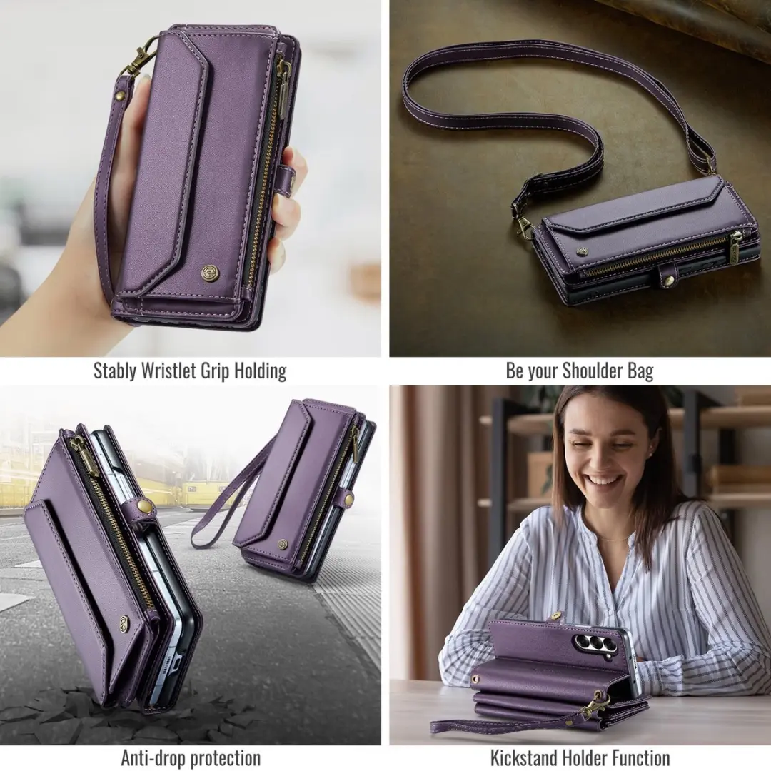 Caseme Hoesje Samsung Galaxy Z Fold8 Portemonnee - Paars