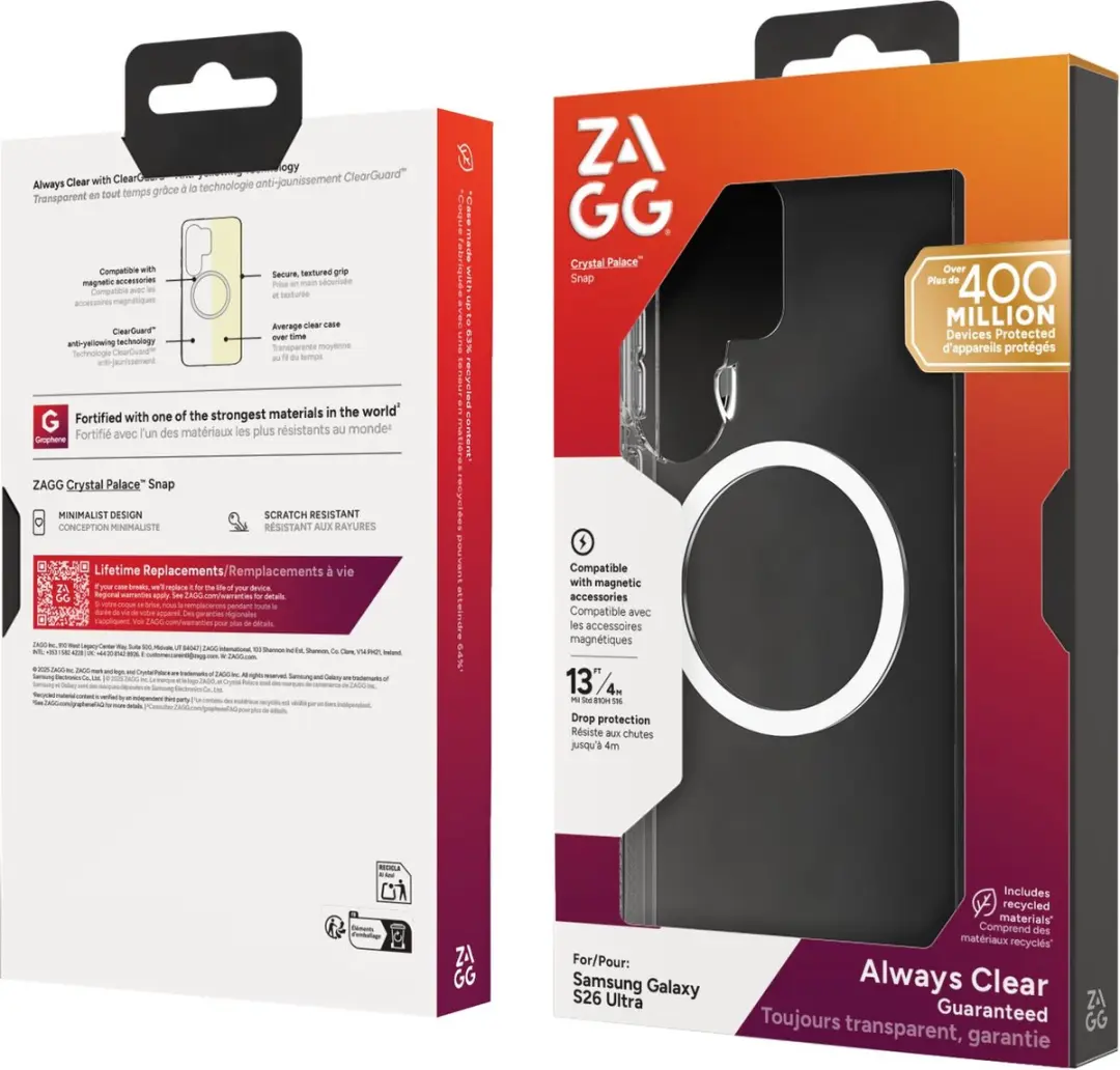 ZAGG Crystal Palace Snap Hoesje 702321184 - Samsung Galaxy S26 Ultra - Transparant - afbeelding 6 van 6