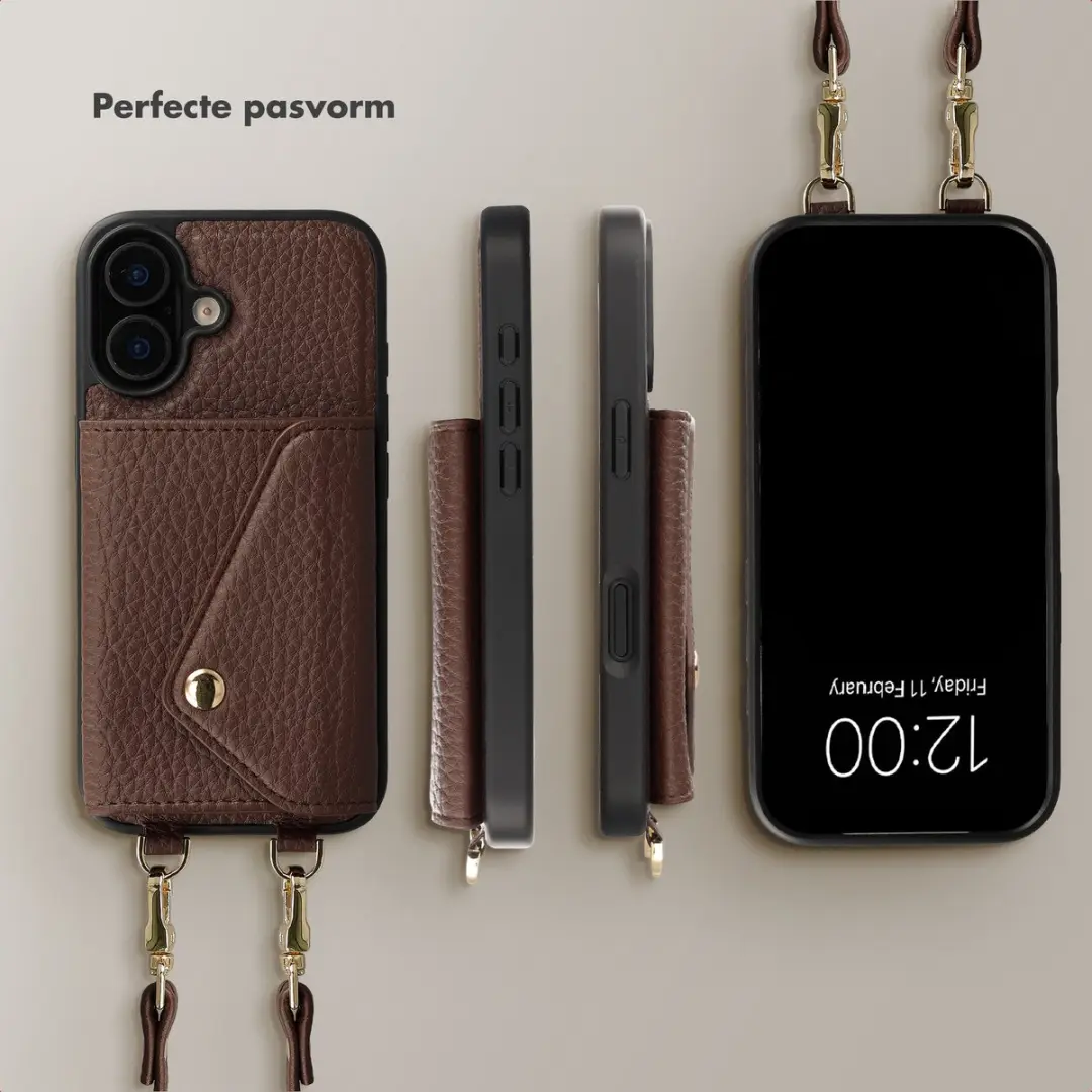 Selencia Sera Koordhoes iPhone 16 - Donkerbruin