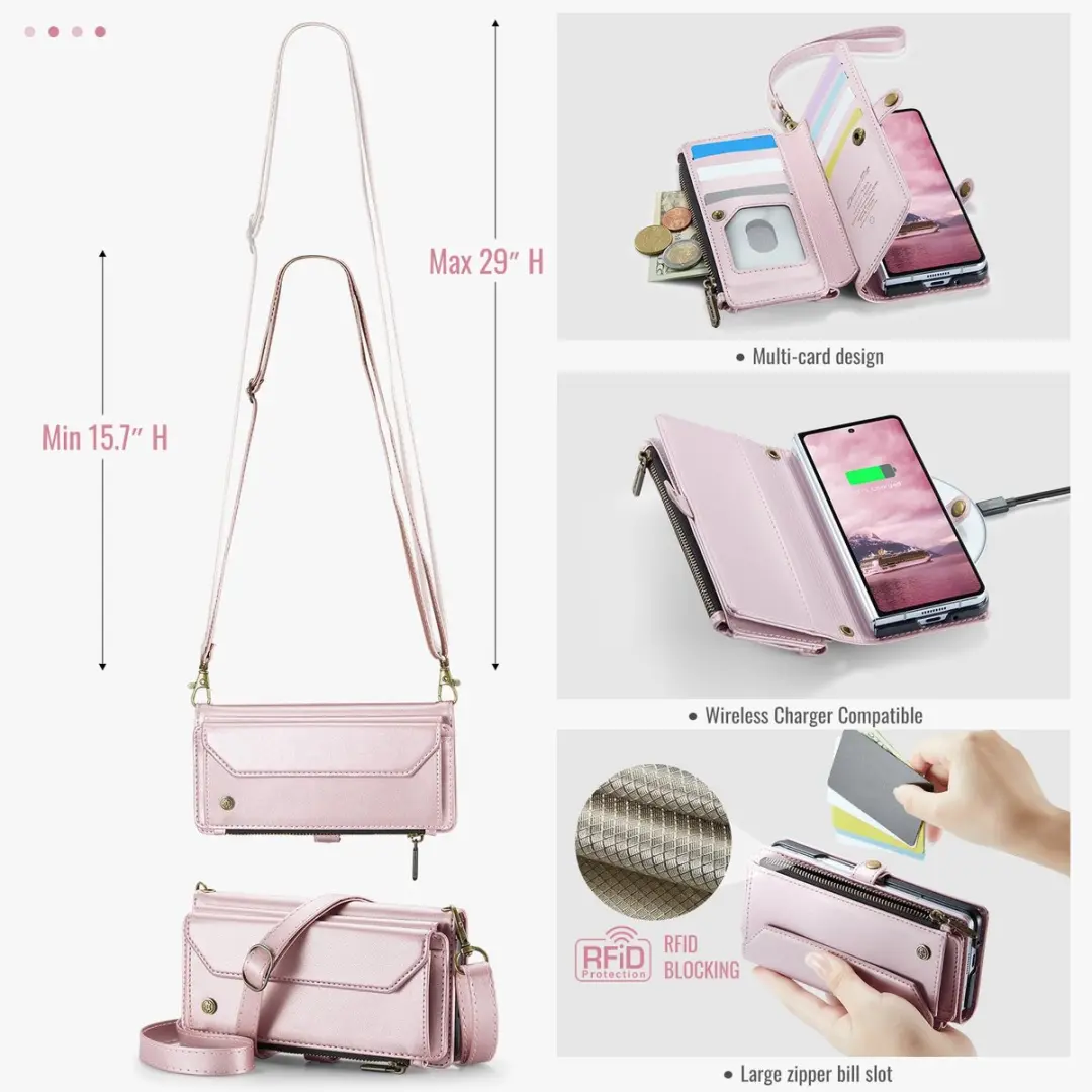 Caseme Hoesje Portemonnee Samsung Galaxy Z Fold8 - Lichtroze