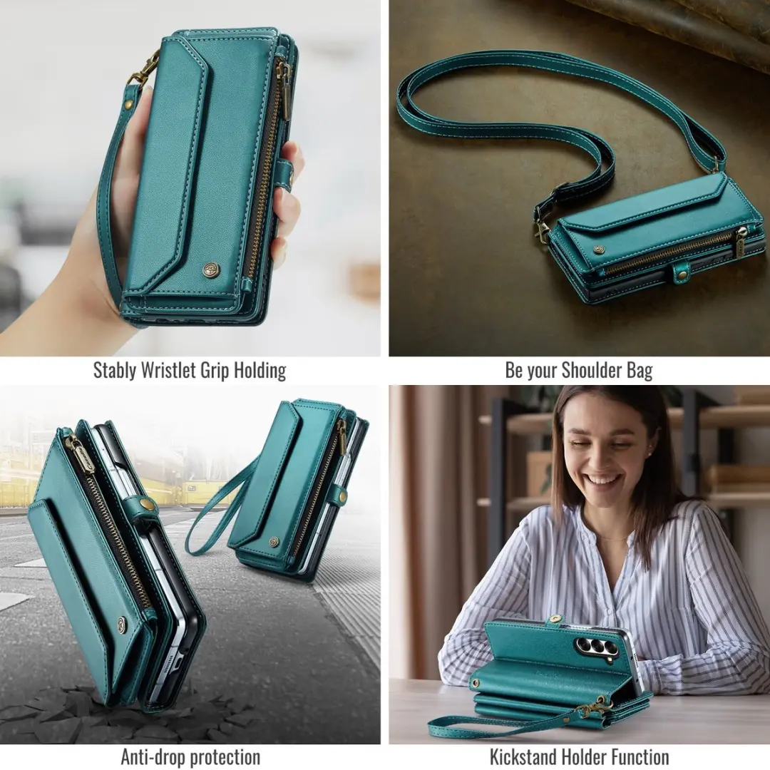 Caseme Samsung Galaxy Z Fold8 Hoesje Portemonnee - Petrol