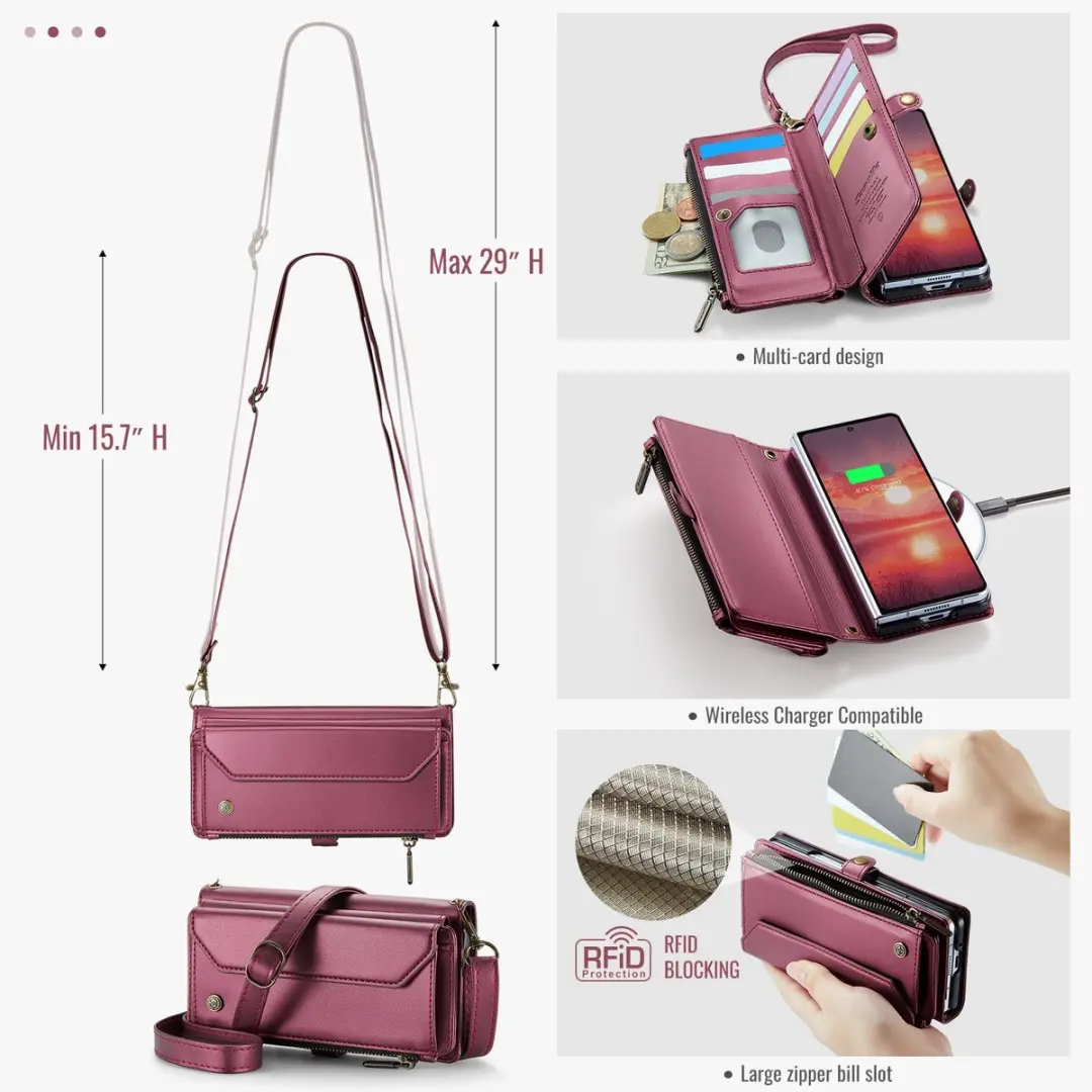 Caseme Samsung Galaxy Z Fold8 Hoesje Portemonnee - Rood