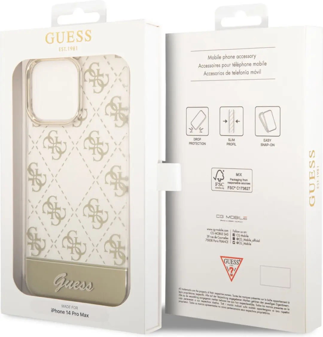 GUESS TPU Smartphonehoesje iPhone 14 Pro Max - Goud - MagSafe - afbeelding 6 van 6