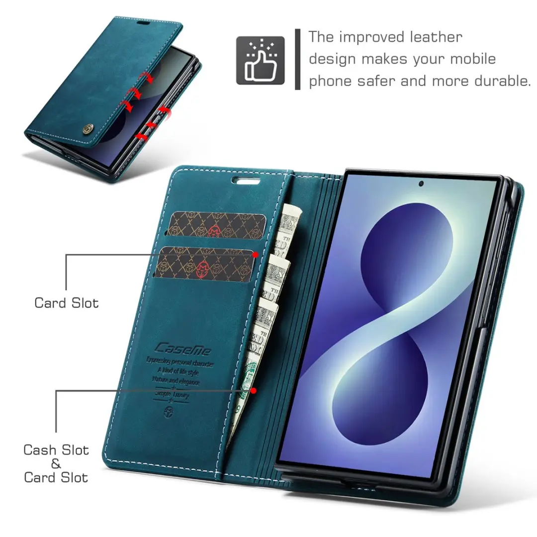 Caseme Bookcase Hoes Samsung Galaxy Z Fold8 - Blauw