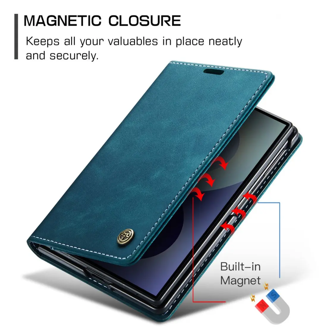 Caseme Bookcase Hoes Samsung Galaxy Z Fold8 - Blauw - afbeelding 6 van 6