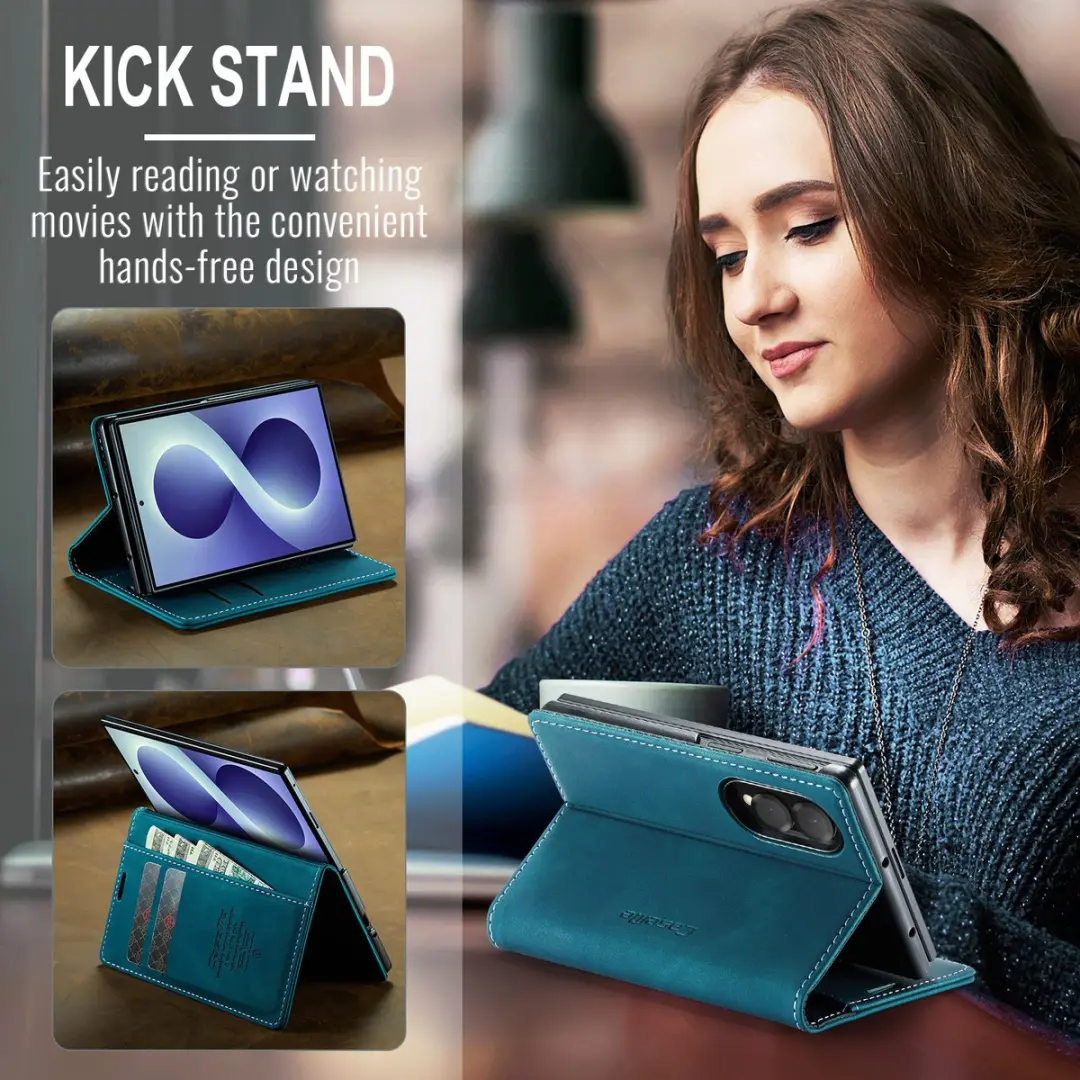 Caseme Bookcase Hoes Samsung Galaxy Z Fold8 - Blauw