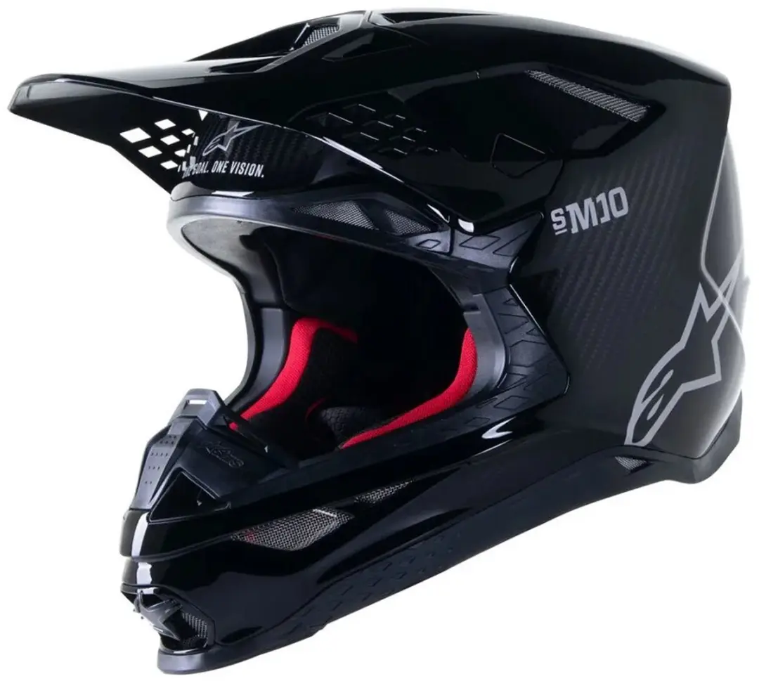 Alpinestars Supertech S-M10 Solid Helm ECE 22.06 - XS - Zwart Glanzend Carbon