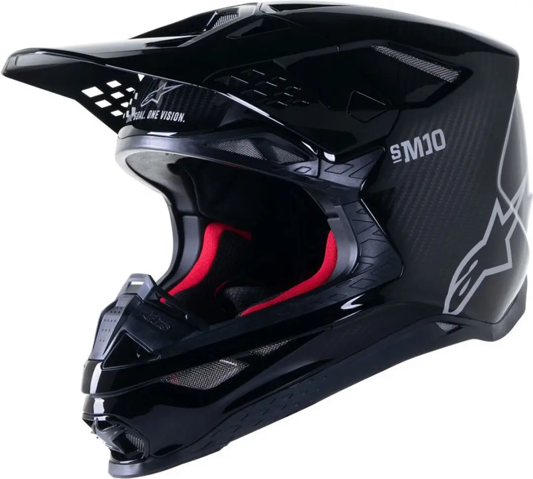 Alpinestars Supertech S-M10 Solid Helm ECE 22.06 - XS - Zwart Glanzend Carbon