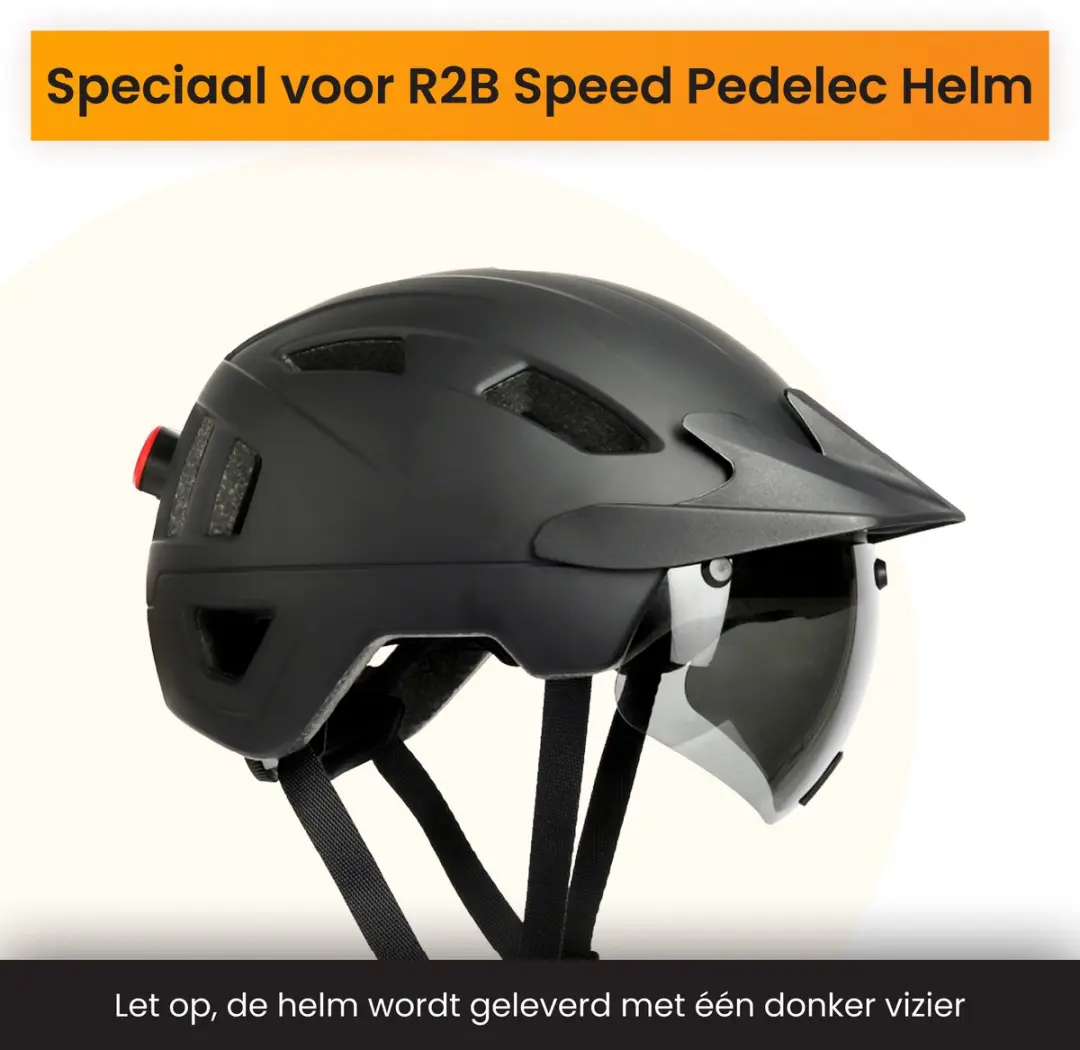 R2B Donker Vizier Speed Pedelec Helm - One Size
