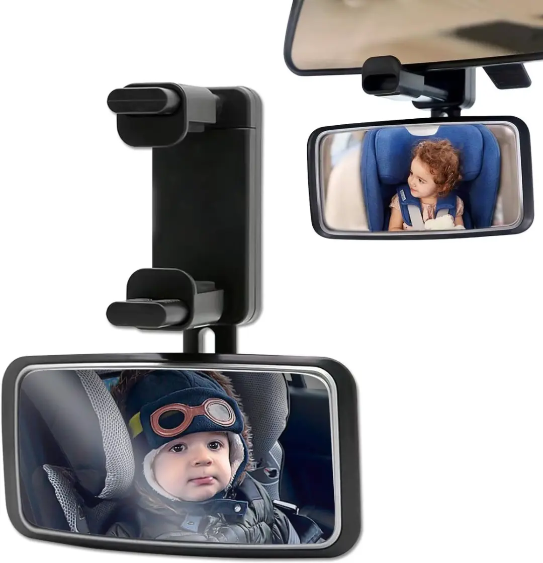 ECTEATOY Baby Autospiegel 360° Draaibaar 13x6.3cm
