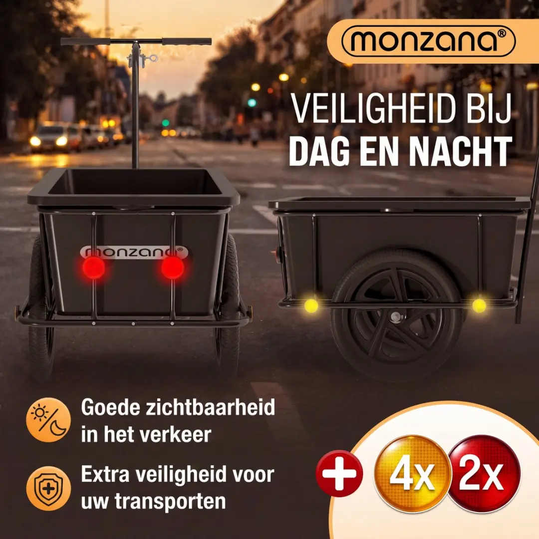 Monzana Fietskar Aanhanger 90L - Zwart
