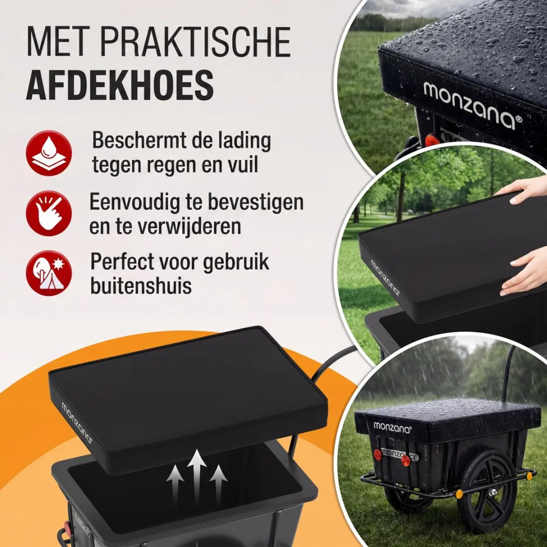 Monzana Fietskar Aanhanger 90L - Zwart