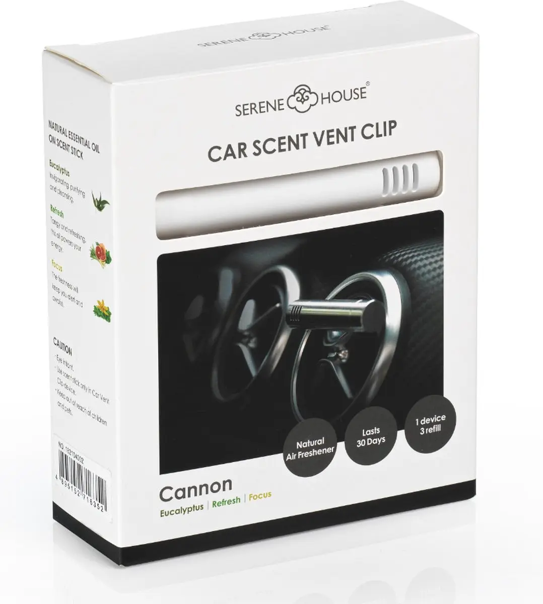 Serene House Autoparfum Clip Cannon White