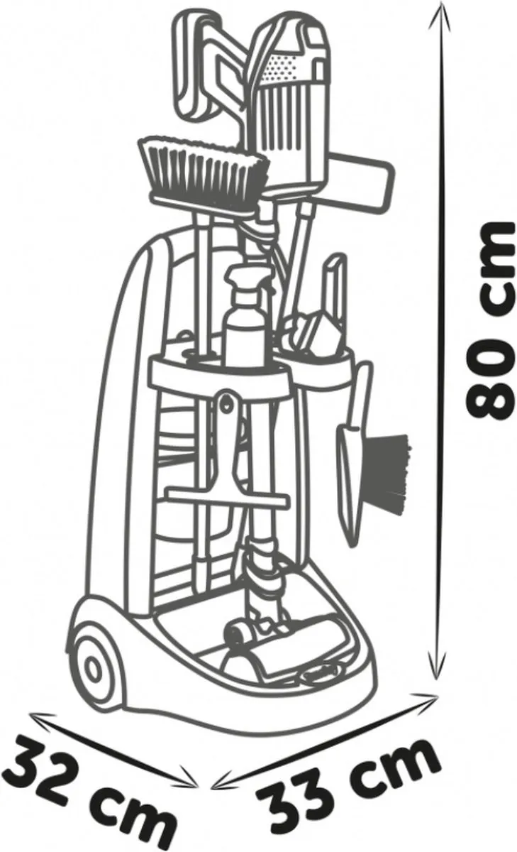 Smoby Speelgoedstofzuiger Rowenta Schoonmaaktrolley - 3x AAA