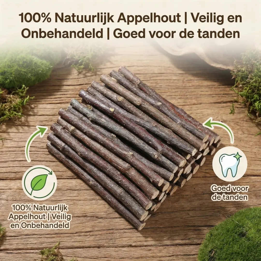 ECTEATOY Knaaghout Appeltakjes 100g - afbeelding 2 van 6