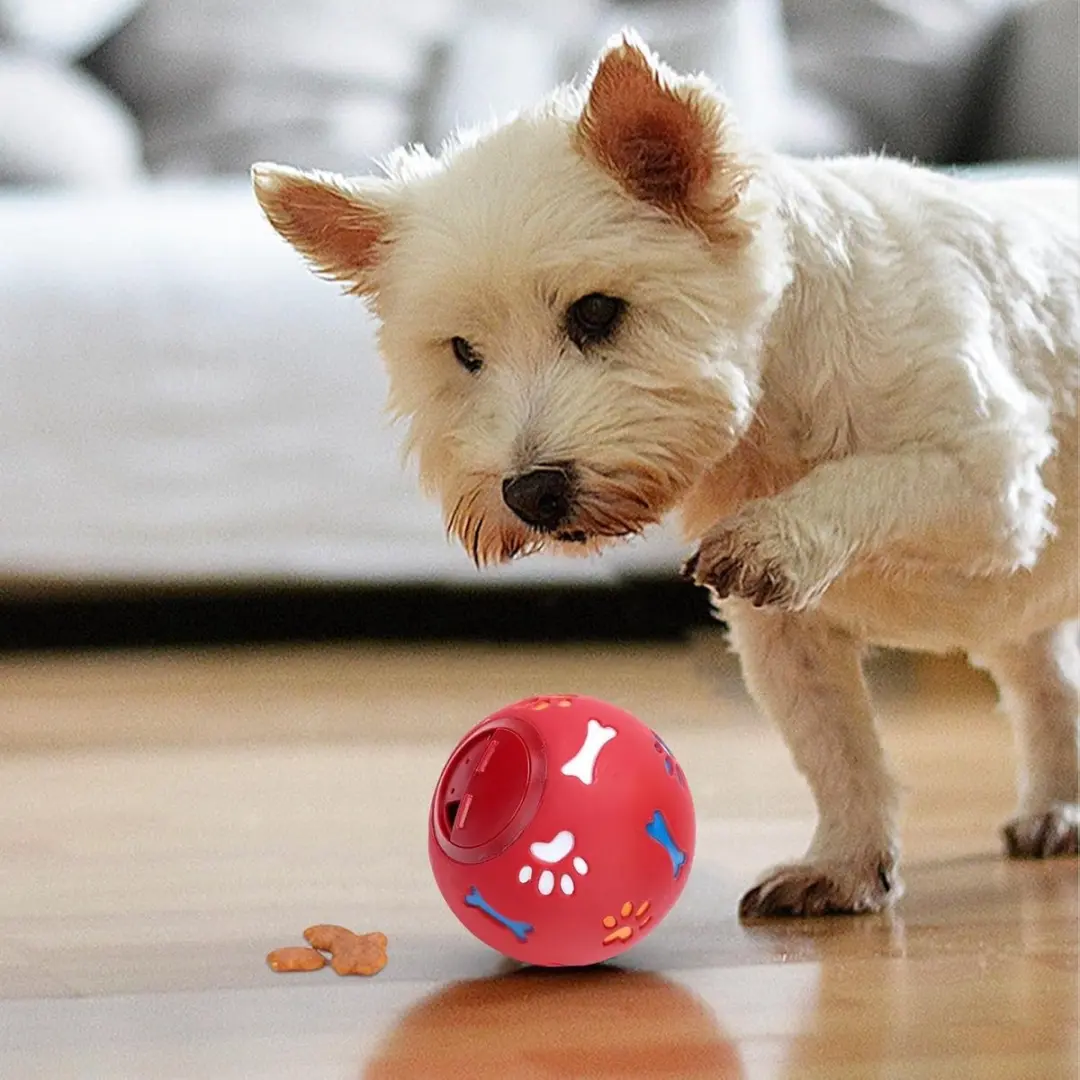 ECTEATOY Snackbal Honden Voederdispenser - Rood - afbeelding 2 van 6