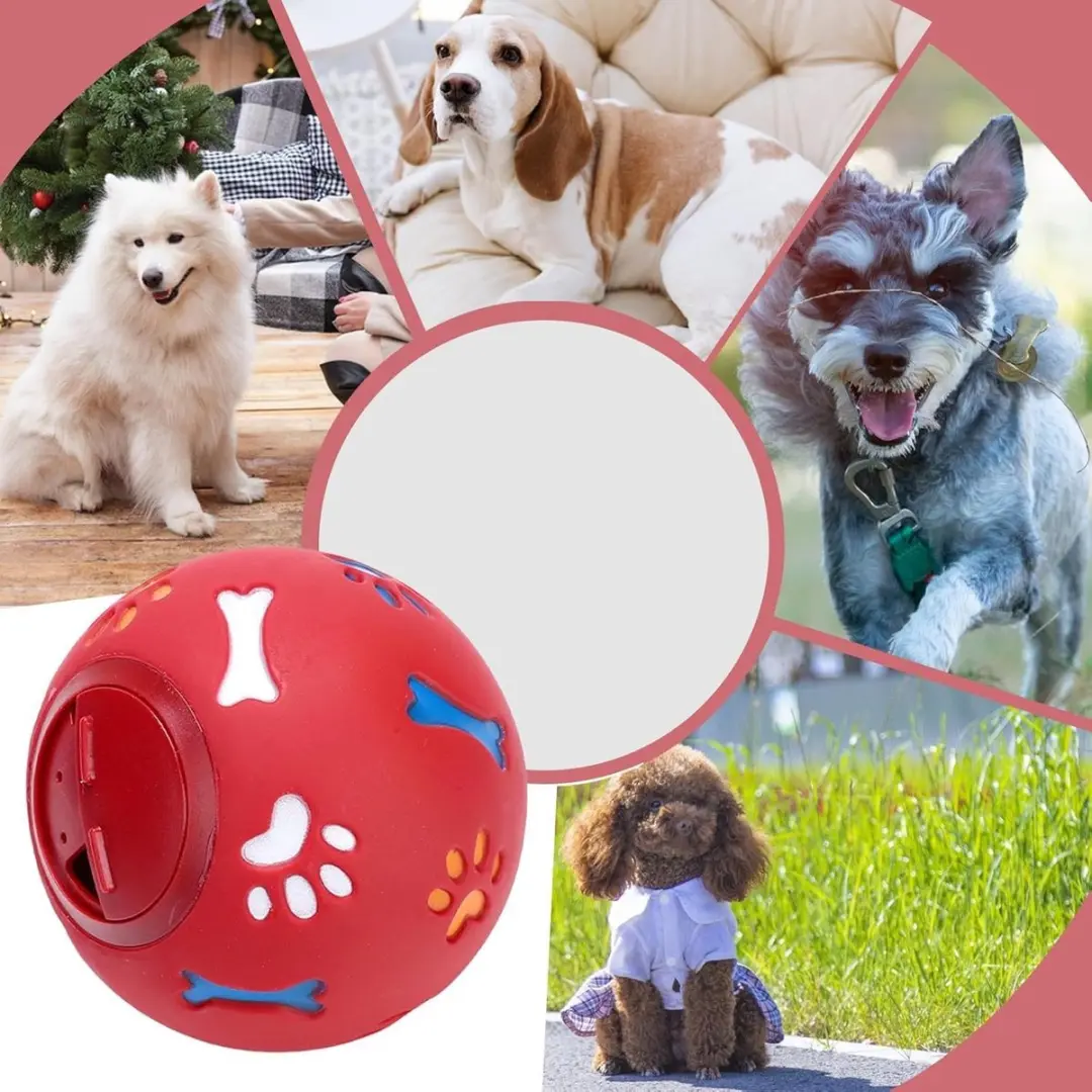ECTEATOY Snackbal Honden Voederdispenser - Rood - afbeelding 6 van 6