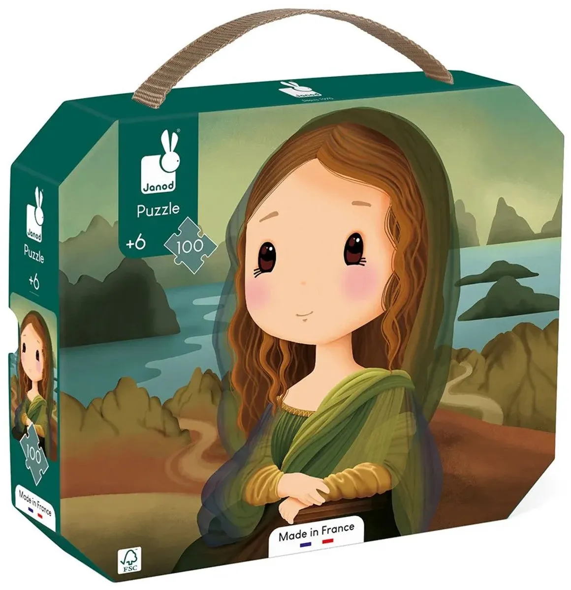 Janod Puzzel Mona Lisa 100 Stukjes - In Koffer