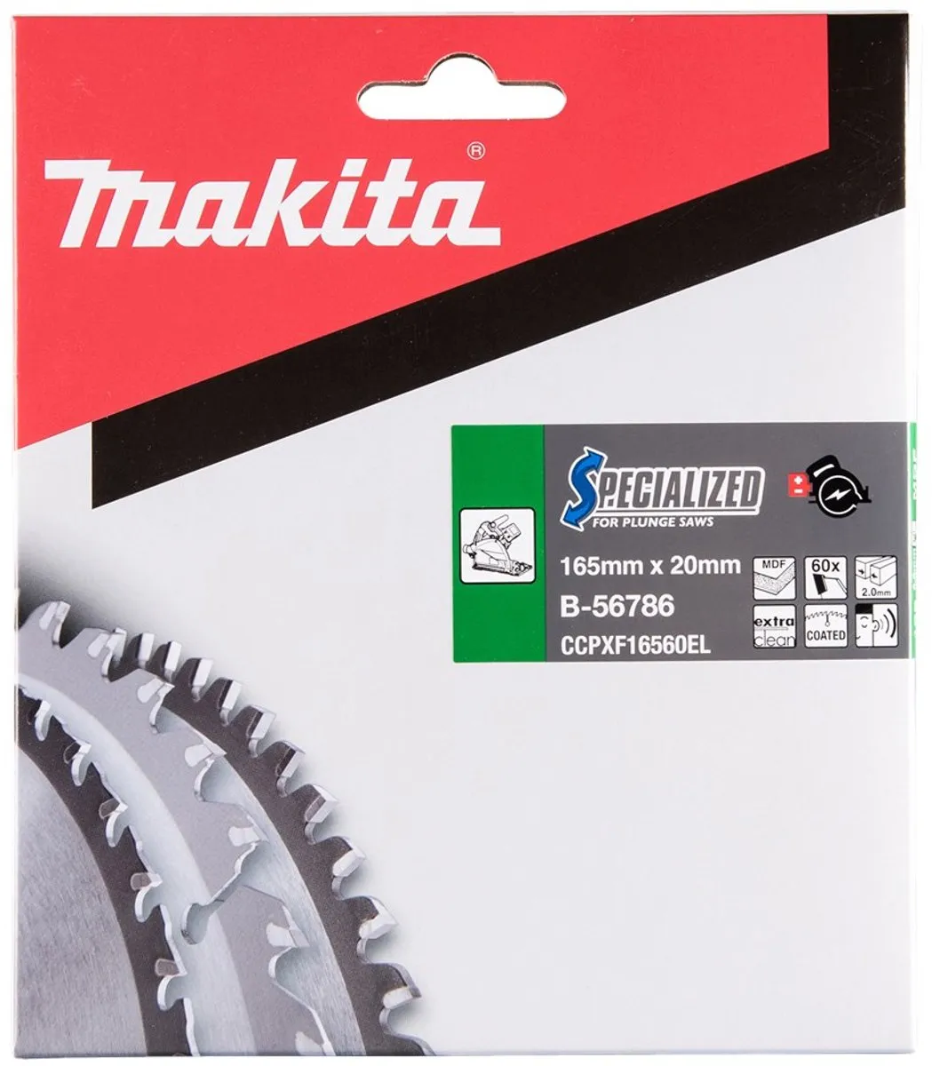 Makita B-56720 Invalcirkelzaagblad Hout 165mm 60T